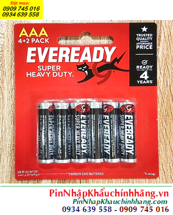 Eveready 1212BP6, Pin AAA 1.5v Eveready 1212BP6 Heavy Duty (Vỉ 6 viên)